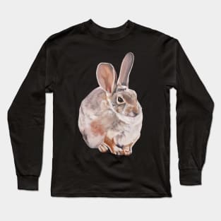 Desert Cottontail rabbit painting (no background) Long Sleeve T-Shirt